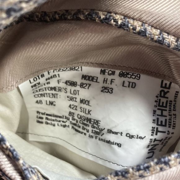 Vintage Mens Hickey Freeman Blazer Worsted Wool Silk & Cashmere blend Size 48L - Picture 7 of 10